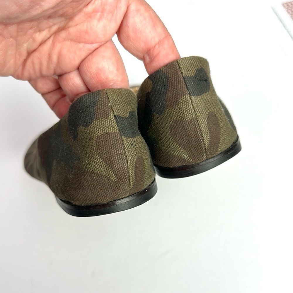 Giuseppe Zanotti Green Camouflage Canvas Crystal Skull Ballet Flats Size 40 US10 - Picture 9 of 15